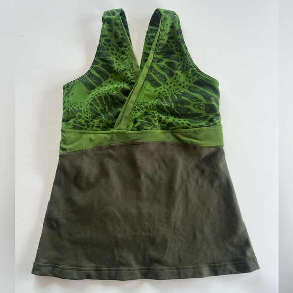 Olive Green V-neck Lulu Tank- - Picture 3 of 8